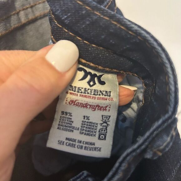 MEK NDM Moscow Made for Buckle Boot Cut Thick Stitch Distressed Dark Wash Sz 34x - Picture 13 of 15